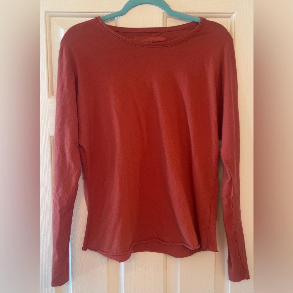 Frank & Eileen | Women’s Rust Terracotta Long Sleeve Tee Relaxed Shirt Top Small